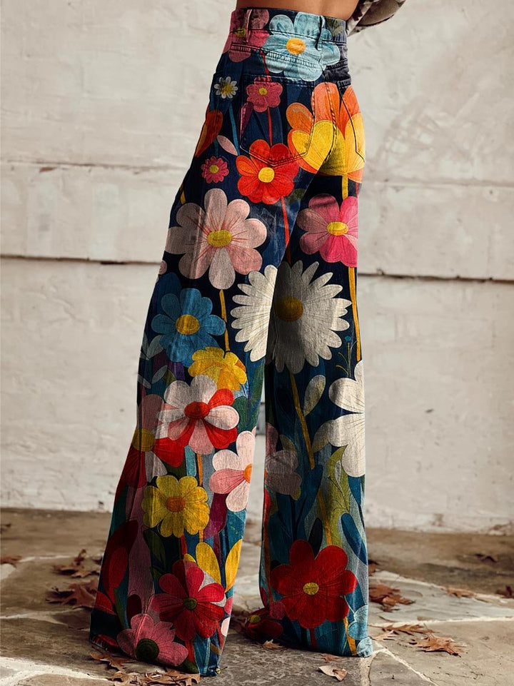 Léna - Floral Wide Leg Trousers